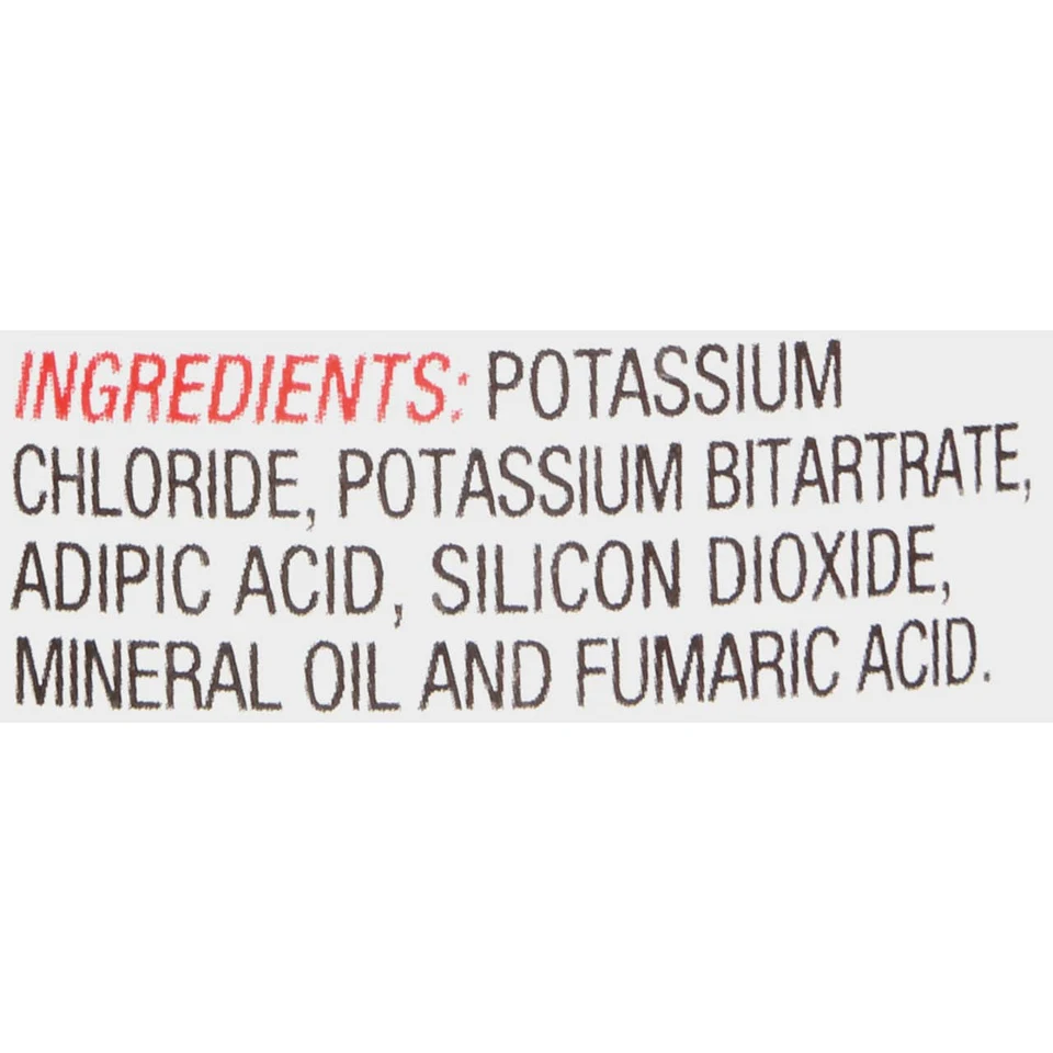 NoSalt ingredient list close-up